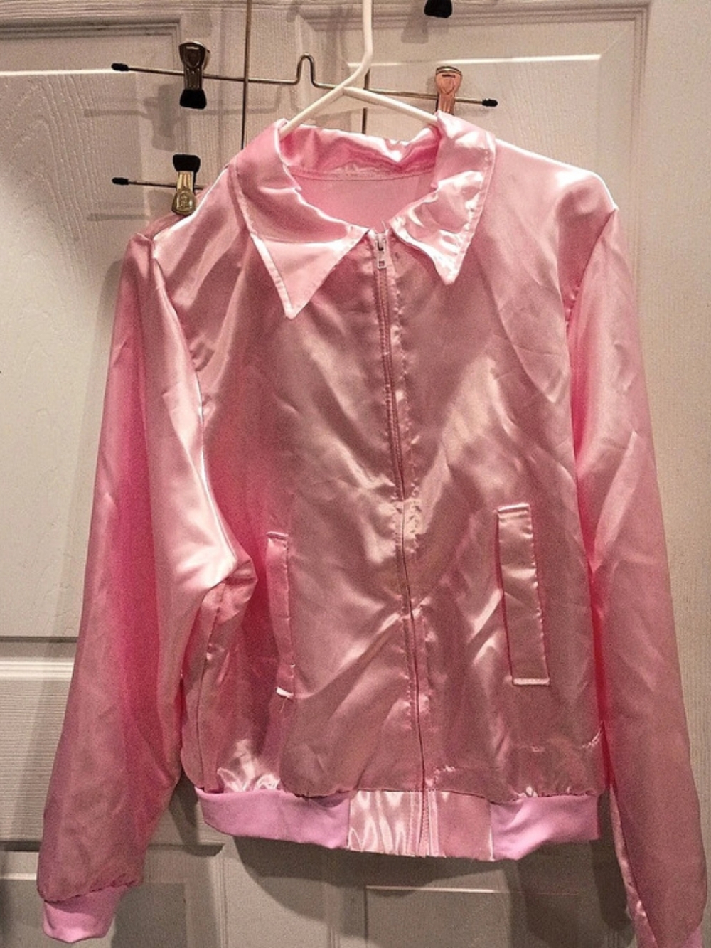Grease Pink Satin-Effect Bomber Jacket NWT